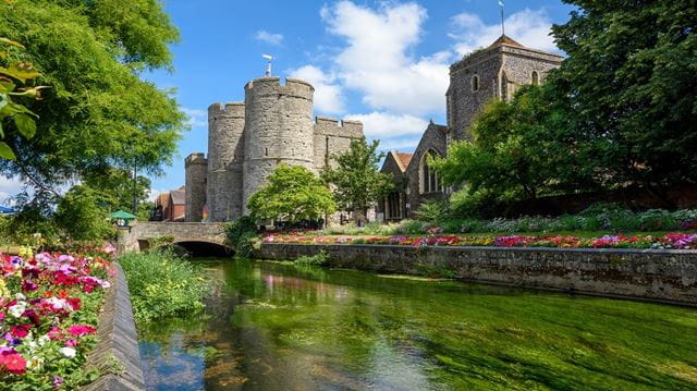 canterbury, castle, summer, river